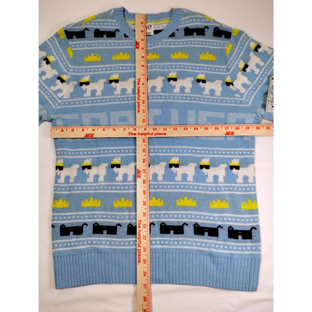 NWT GOAT USA Crewneck Sweater Blue XS Small Ski Ugly Winter - Picture 6 of 8